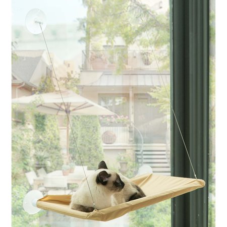 Pawsmark Window Mounted Window Perch Cat Resting Bed Hanging Seat Shelf Pet Hammock QI003727
